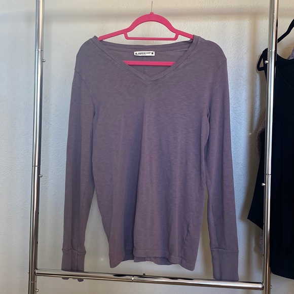 USA MADE! American Giant Slub V-Neck Long Sleeve/Size M / - Picture 1 of 6